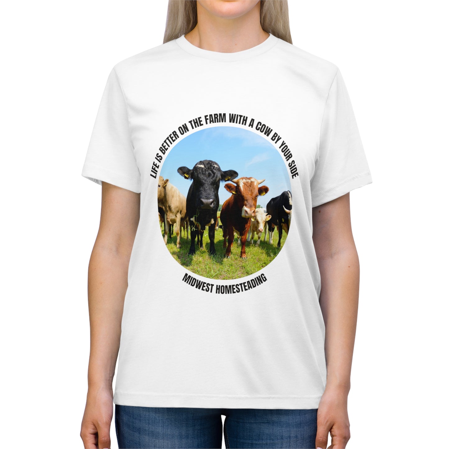 Life Is Better On The Farm With A Cow By Your Side - Unisex Triblend Tee